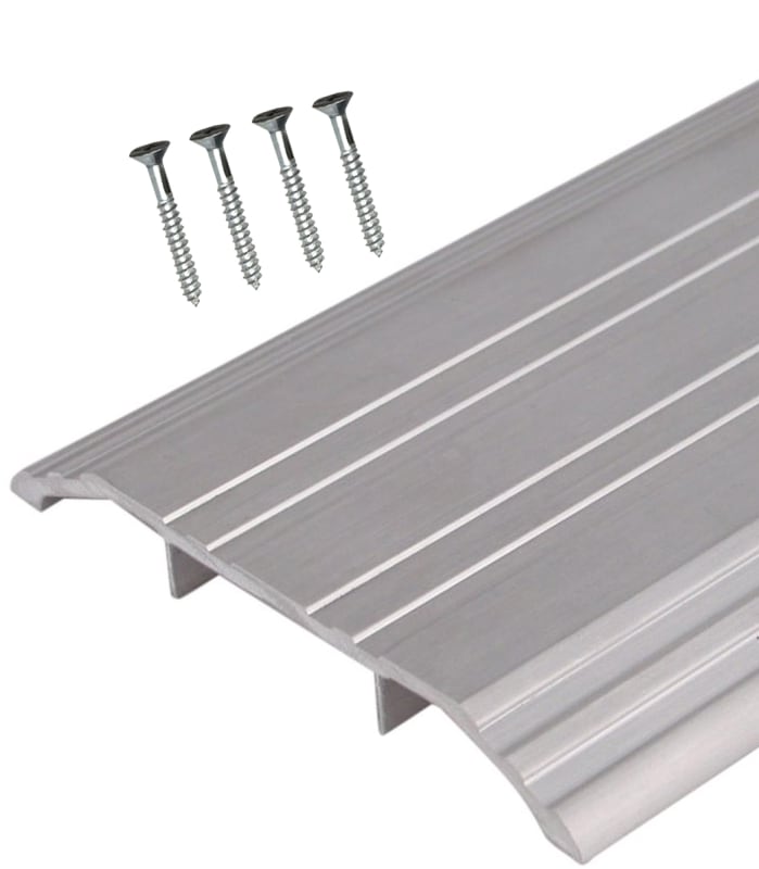 YKK AP 4 in. Wide x 1/2 in. Tall x 42 in. Length Commercial Storefront Door Bottom Threshold, Aluminum Finish