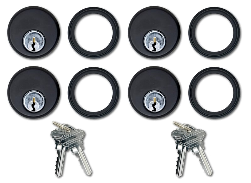 Vistawall Mortise Key Cylinder Lock, 4 Pack, Keyed Alike (Same Keys), Dark Bronze Finish