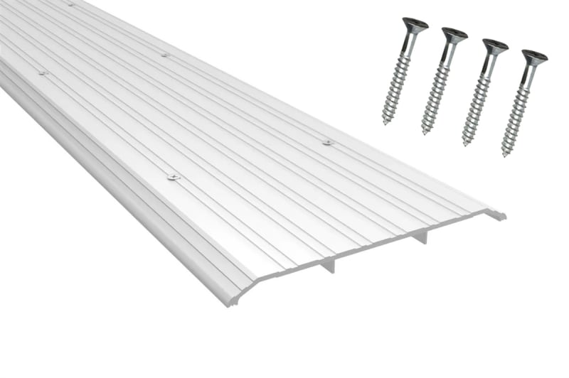 Vistawall 8 in. Wide x 1/2 in. Tall x 72 in. Length Commercial Storefront Double Door Bottom Threshold, Aluminum Finish