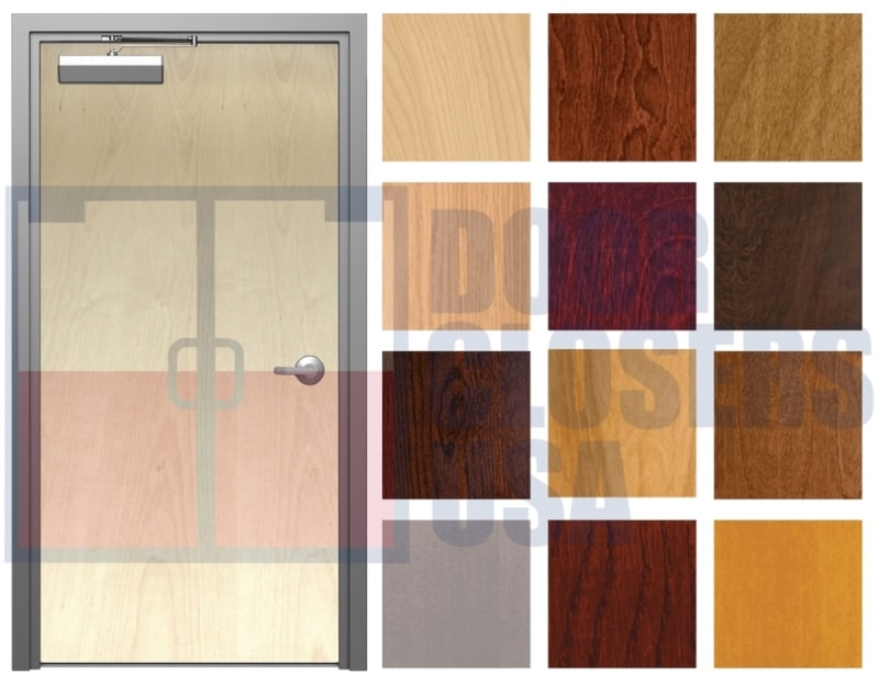 Architectural Grade 36 in. x 80 in. (3068) Interior Left Hand Commercial Wood Door and 16 Gauge Steel Knock Down Drywall Frame, Plain Sliced White Maple Veneer, Solid Particle Core, Hardware (3-4 Week Production Time)