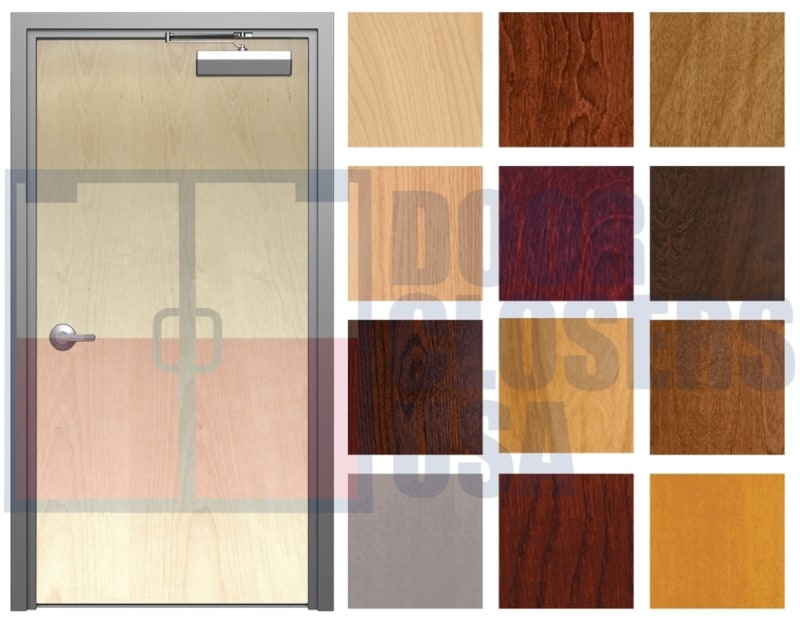 Architectural Grade 36 in. x 80 in. (3068) Interior Right Hand Commercial Wood Door and 16 Gauge Steel Knock Down Drywall Frame, Plain Sliced White Maple Veneer, Solid Particle Core, Hardware (3-4 Week Production Time)
