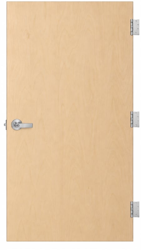 41-25/32" x 79-1/8" Commercial Wood Replacement Door With Hinges & Lockset - Unfinished Birch