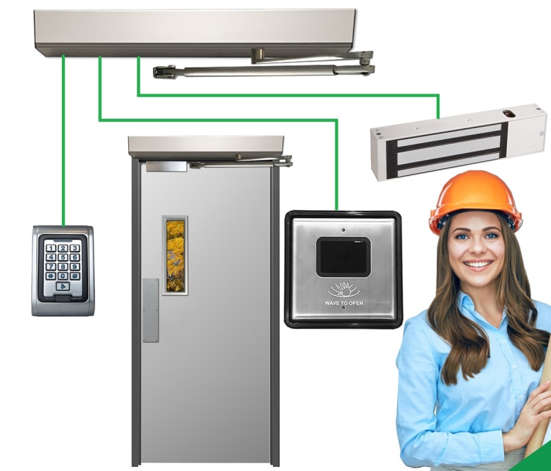 Touchless Steel Door Opener Magnetic Lock Kit