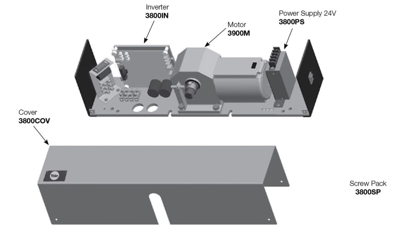 Yale Replacement Motor and Gearbox Assembly For 3800 Series Door Opener â€“ DISCONTINUED â€“ Replacement Maverick HA8LP Low Energy Operator