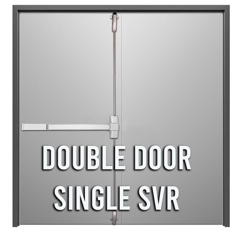 Steel Double Door Surface Vertical Rod SVR Panic Bar (One Door Active)