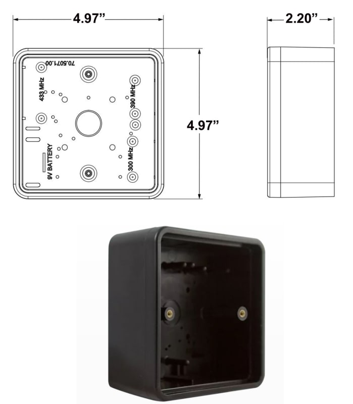 Magic Man A100 Series 4.97 Inch x 4.97 Inch Handicap Square Button Surface Mounting Boxes