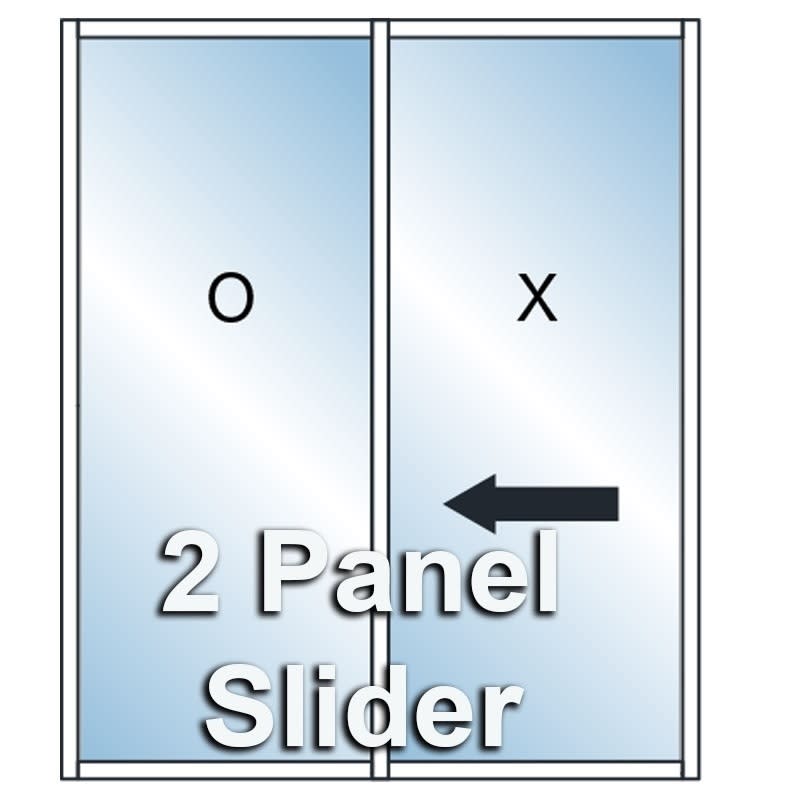2 Panel OX and XO Exterior Single Sliding Glass Doors
