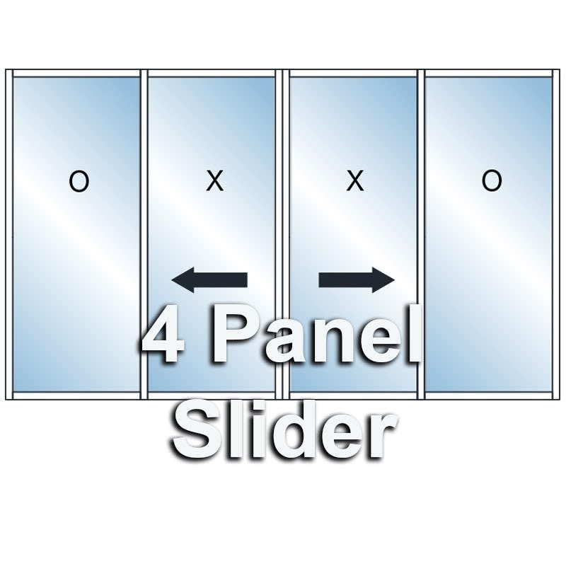 4 Panel OXXO Exterior Bipart Sliding Glass Doors