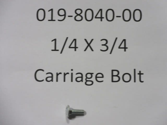 1/4 x 3/4 Carriage Bolt - Bad Boy Part # 019-8040-00