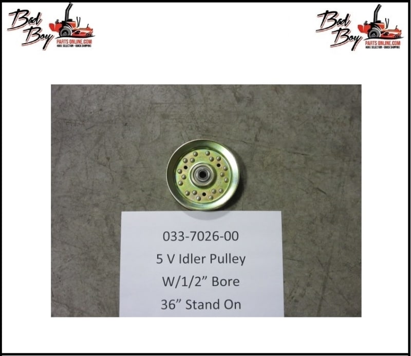 5 V Idler Pulley w/1/2" Bore - Bad Boy Part# 033-7026-00