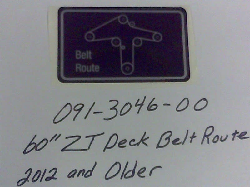 091-3046-00 60" ZT Deck Belt Route