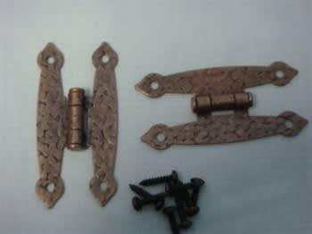HINGE ANTIQUE COPPER HAMMERED 1-1/4" X 2-1/2" MINIATURE