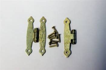 HINGE POLISH BRASS HAMMERED 1-1/2" X 3-1/2" PAIR
