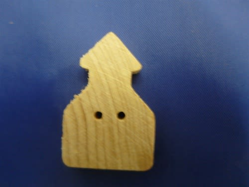 BU-SCH CLOTHING BUTTONS SCHOOL HOUSE 1-1/4" HEIGHT X 5/8" WIDE X 3/16" THICK