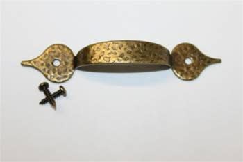 5" ANTIQUE  BRASS PULL HAMMERED