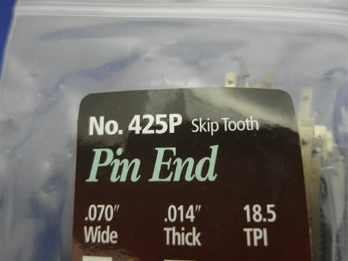 OL-425FP 5" PINNED SCROLL SAW BLADES 18.5 TPI SKIP TOOTH