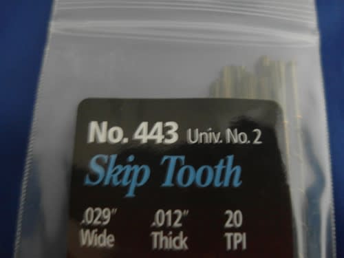 OL-443 5" SCROLL SAW BLADE PLAIN END SKIP TOOTH 2 20 TPI
