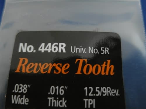 OL-446R 5" SCROLL SAW BLADE PLAIN END REVERSE TOOTH  12.5/9REV TPI
