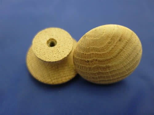 WK-112OI WOOD KNOB 1-1/2" OAK WITH 8-32 METAL INSERT