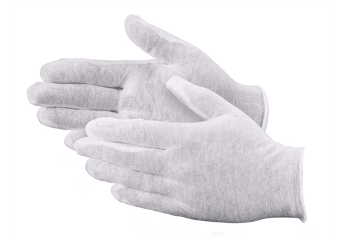 White 100% cotton lisle inspector gloves for men and women, lightweight and suitable for inspection. White 100% cotton lisle inspector gloves for men and women, lightweight and suitable for inspection.