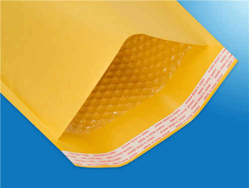 Kraft bubble mailers with padded interior, available in assorted sizes for secure shipping. Kraft bubble mailers with padded interior, available in assorted sizes for secure shipping.