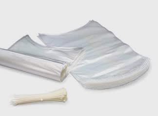Rectangular Shrink Bags made of PVC and Polyolefin, available in assorted sizes and quantities.