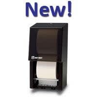 Single roll dispensers for 9" and 12" jumbo toilet tissue rolls. Single roll dispensers for 9" and 12" jumbo toilet tissue rolls.