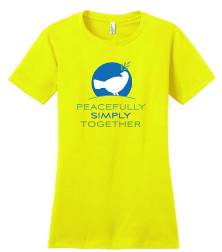 Peacefully, Simply, Together Dove - Ladies T-shirt