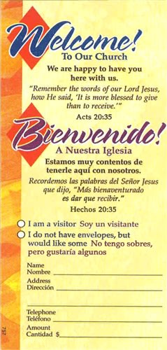 Welcome!/Bienvenido! Offering Envelopes - package of 100