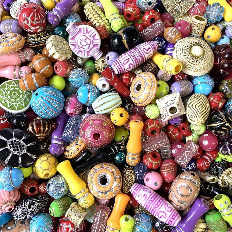 bead mix, bright colors, assorted sizes, BDCANDY, acrylic, bright, mixed  beads, bead designer, B'sue Boutiques