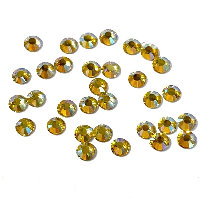 3mm preciosa citrine yellow flatback rhinestones, citrine, rhinestone,  stone, preciosa, Czech, flatback, 3mm, 32 pieces, silver