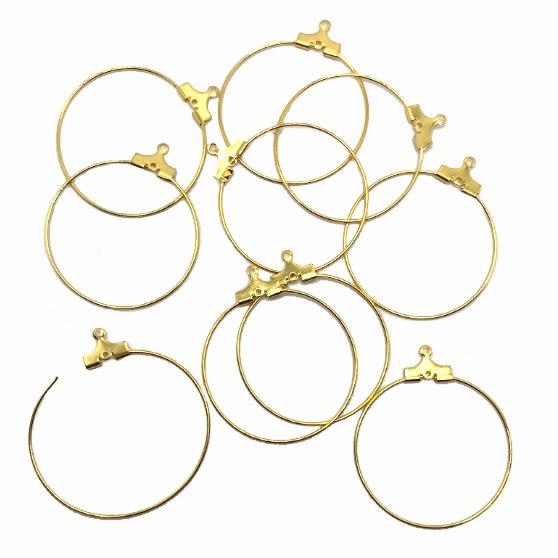 beading hoops, charm enhancer, gold, earring holder, necklace holder, charm  holder, earring hoops, jewelry supplies, jewelry
