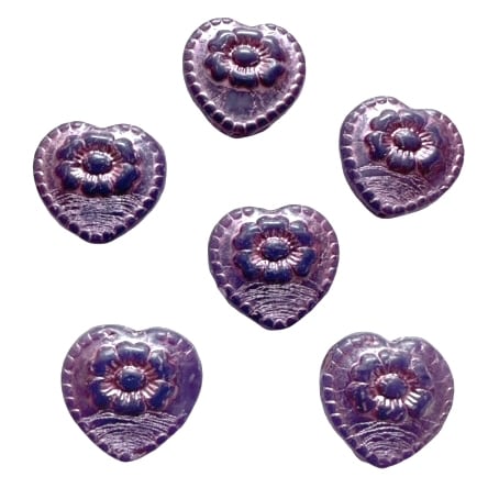 14mm Glass Heart Beads from the Czech Republic – funkyprettybeads
