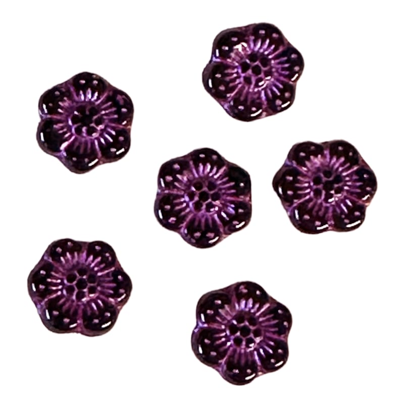 Flower Beads Jewelry Making Glass Flower Beads Black White Flowers 15mm 20  pcs