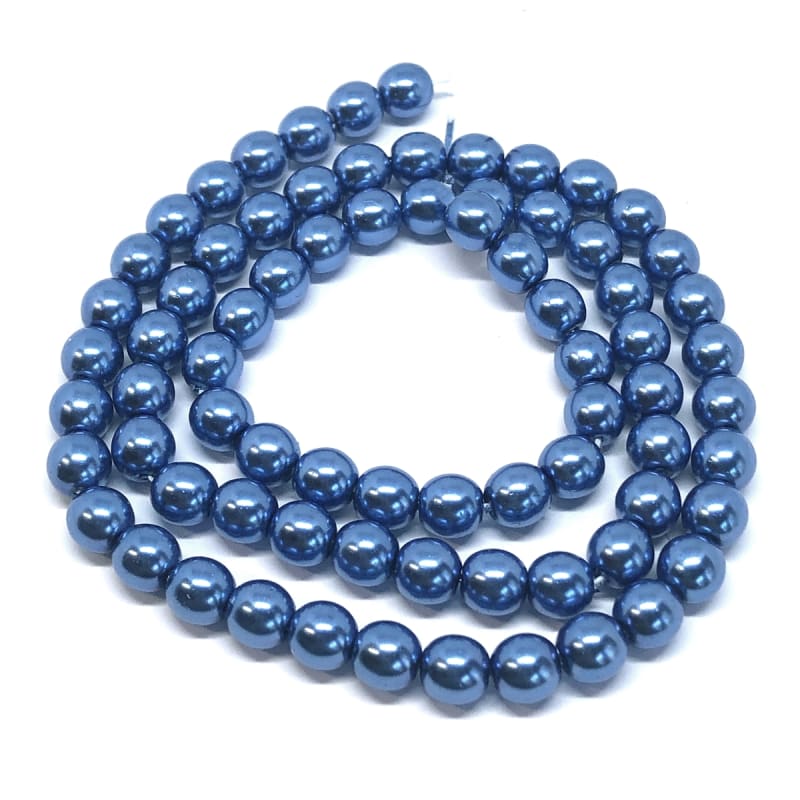 Rondelle Blue Beads 6mm, Round Clay Beads