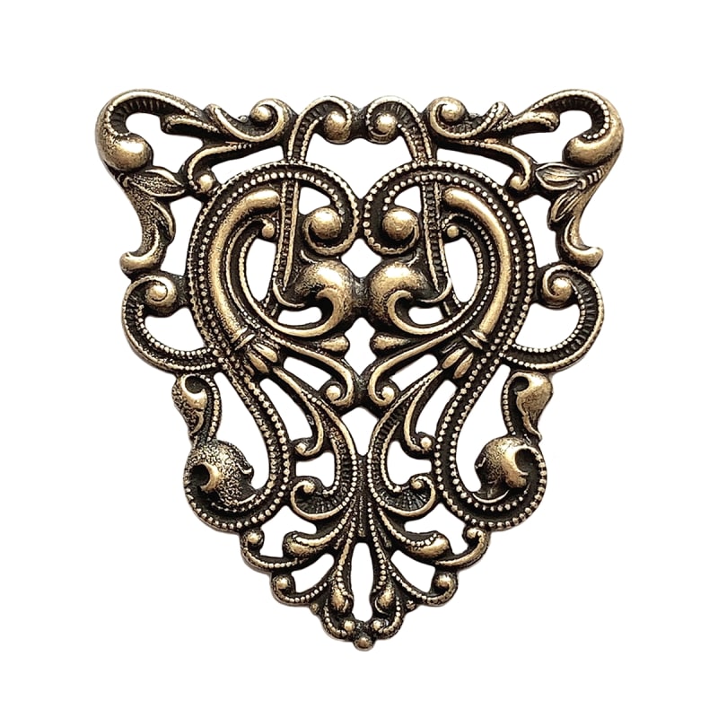 European Filigree Square 30mm Oxidized Brass (1