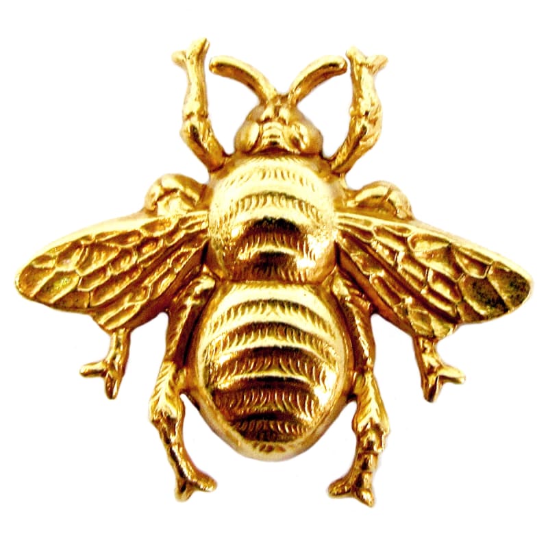 gold tone, bee charms, 08778, zinc castings, vintage jewelry supplies,  insect charms, charm bracelets, bugs, bee, insects, gold charms, B'sue  Boutiques, jewelry making, jewelry supplies, 6 pieces, cast zinc, zinc  alloy, zinc