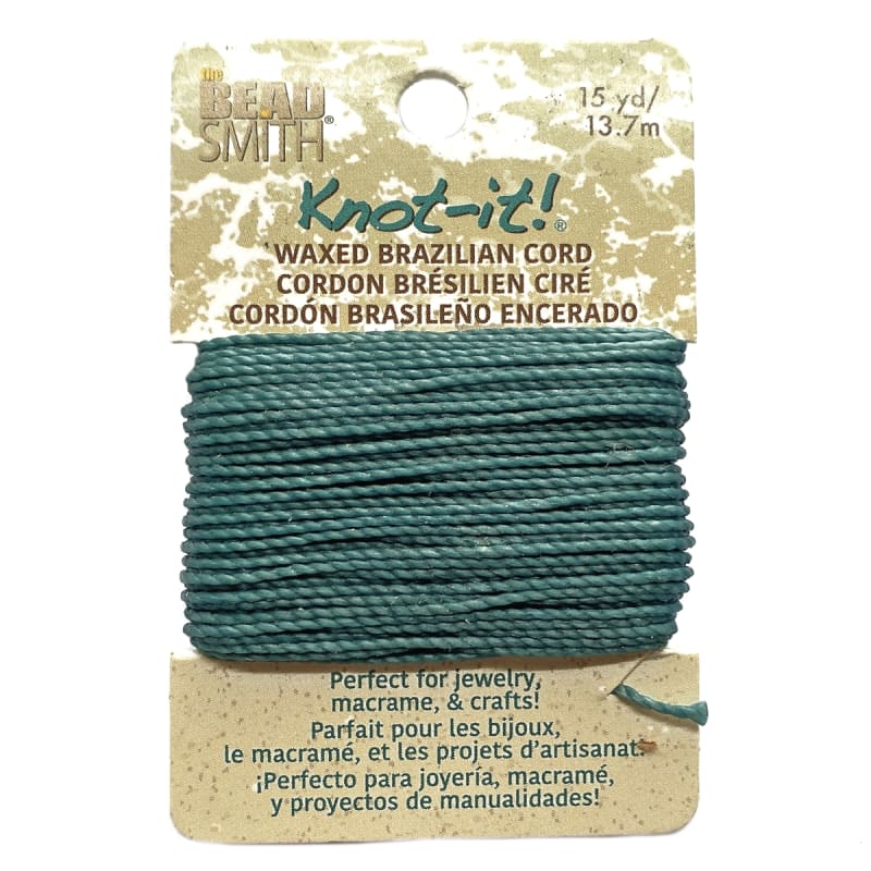 sea-green waxed Brazilian cord, knotting twine, craft cord, waxed cord,  sea-green cord, waxed cord