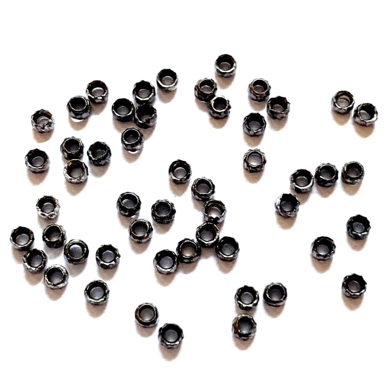 crimp beads, beading supplies, black oxide crimps, 07683, B'sue