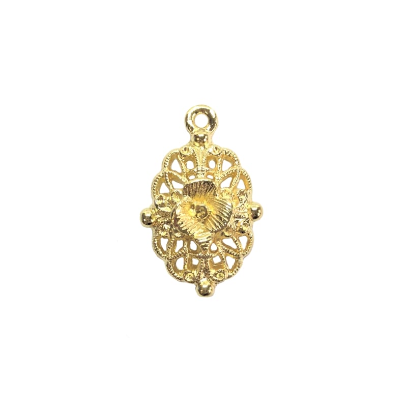 Charming Filigree Floral 22K Gold Pendant