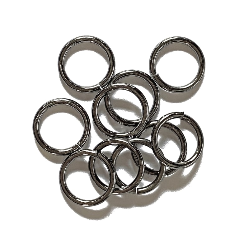 Heavy Jump Rings, 15 mm, 15 gauge, 02823,gunmetal finish, B'sue Boutiques,  Jewelry Supplies, extra large jump rings, thick jump rings, purse hardware