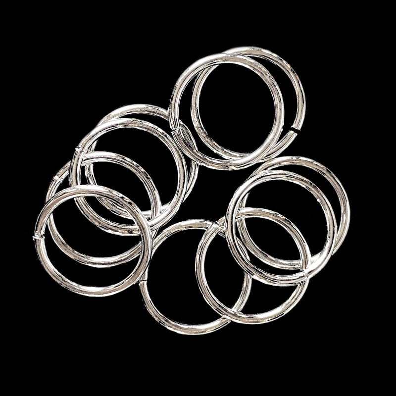 Heavy Jump Rings, 12mm, 13 Gauge, 02831, bright silver finish, B'sue  Boutiques, Jewelry Supplies, extra large jump rings, thick jump rings,  purse