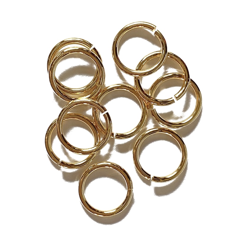 Heavy Jump Rings, 12mm, 13 Gauge, 02828, rich gold finish, B'sue Boutiques,  Jewelry Supplies, extra