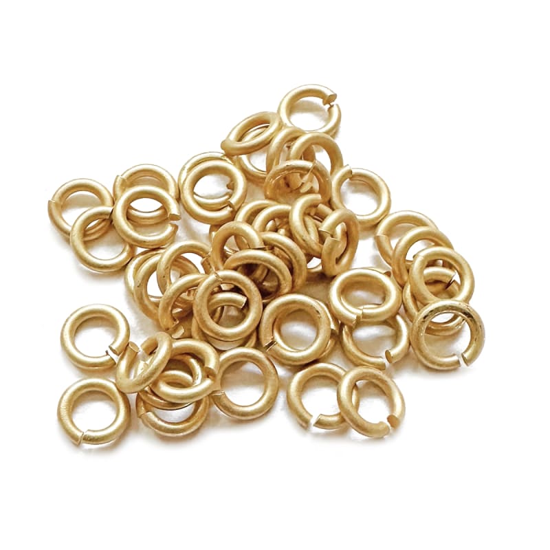 satin matte gold jump rings, jump rings, 4mm jump rings, 18 gauge jump rings,  jump rings