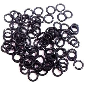 jump rings, black, 6mm, findings, 18ga, 05827, matte black, jewelry making,  jewelry supplies, B'sue Boutiques