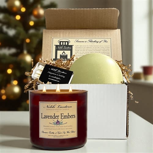 Lavender Embers Soy Wax Cande Gift Box three wick