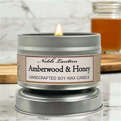 Amberwood & Honey Tin Candle