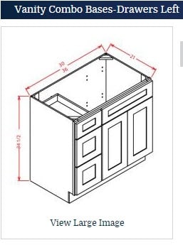 VANITY 3621 DRAWERS  ON LEFT