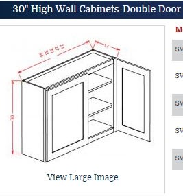 Shaker Blue Ocean Dark Wall 3030 Cabinet