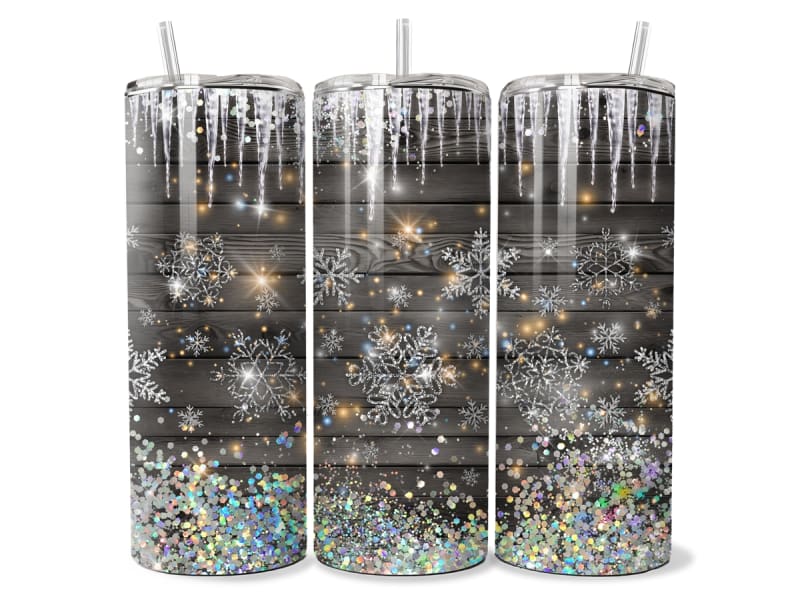 Glitter Snowflake Tumbler